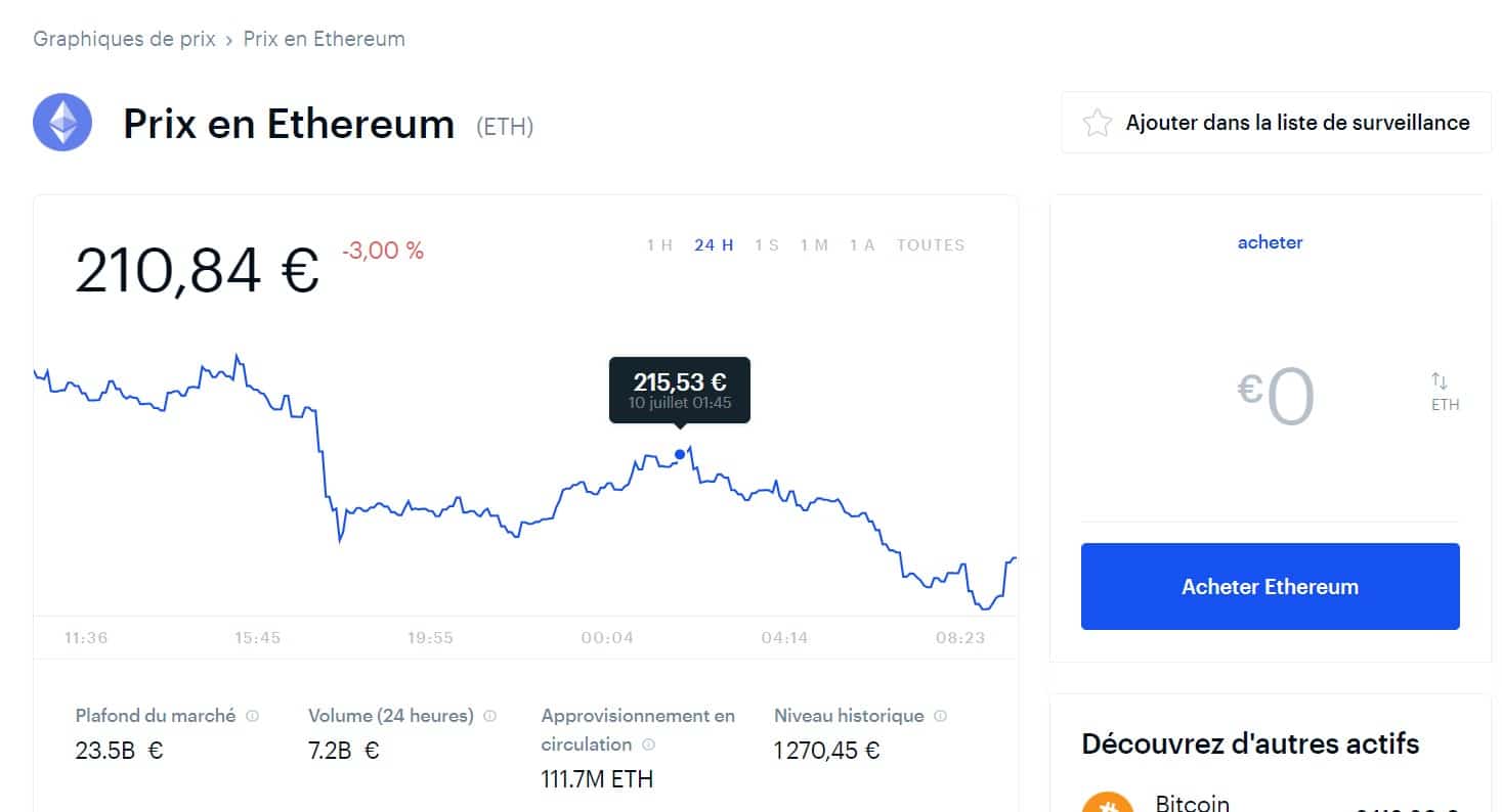 Coinbase vous propose toutes les informations nécessaire, sans surplus