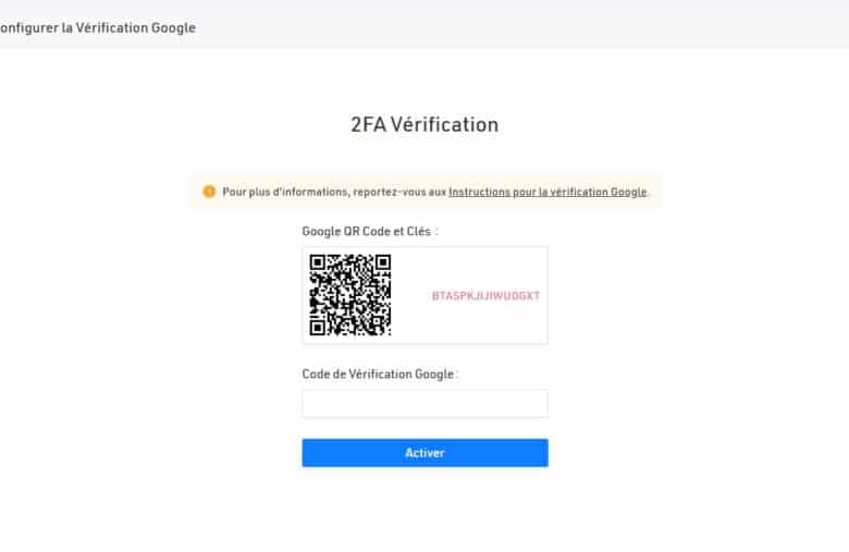Google Authenticator est l'application utilisée par défaut pour la 2FA