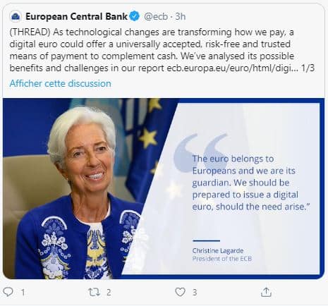 Christine Lagarde supporte l'euro digital