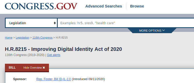 Improving Digital Identity Act of 2020