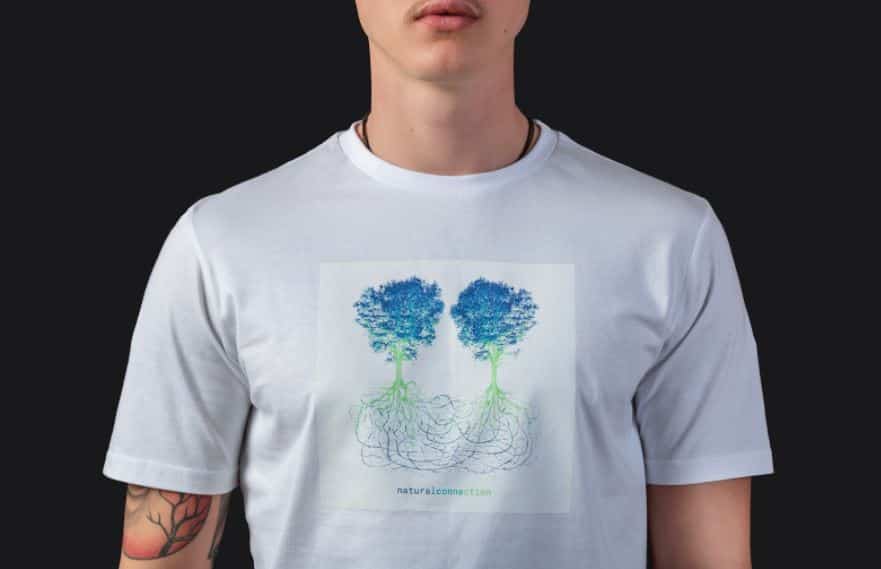 Le t-shirt représentant l'oeuvre de Laurent Grasso en collaboration avec Lunu 