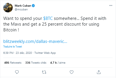 Mark Cuban Bitcoin BTC Mavs