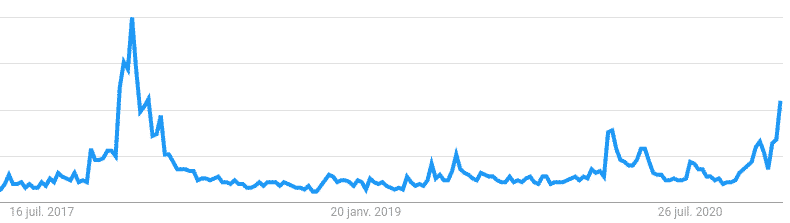 Google trend "bitcoin" en France