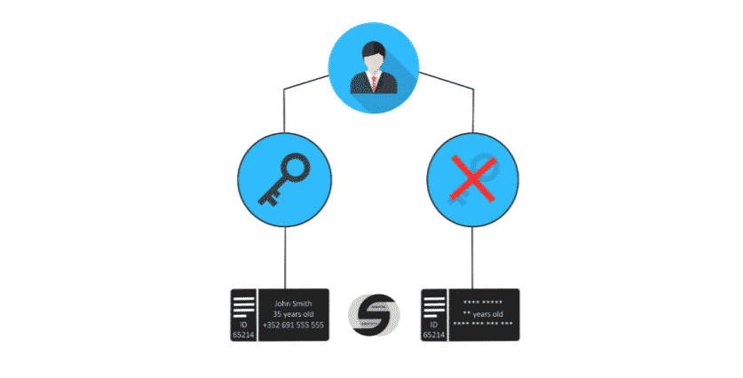 Schématisation de la protection de vos données grâce à une clé privée au sein du SDI. 