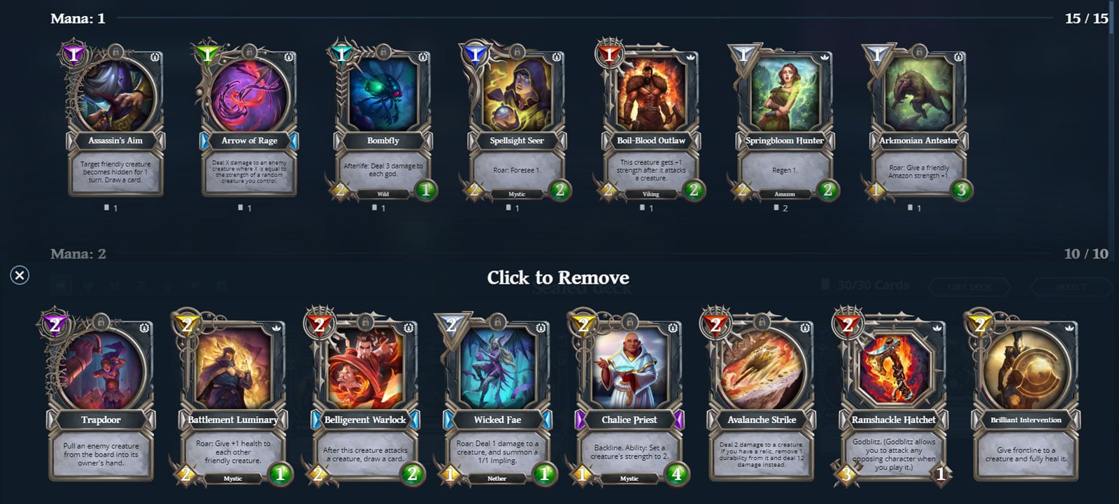 gods unchained cartes