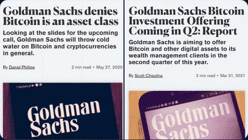 Bitcoin goldman SAchs