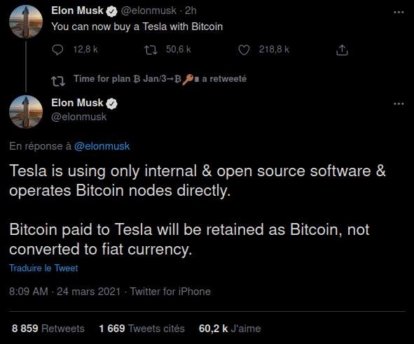 ELon Musk Tesla bitcoin