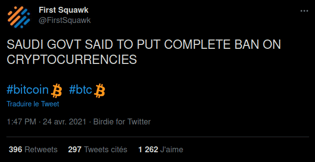 "saudi govt said to put complete ban on cryptocurrencies"