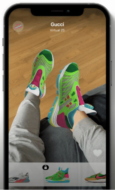 Guccia Virtual 25, visibles sur l'application