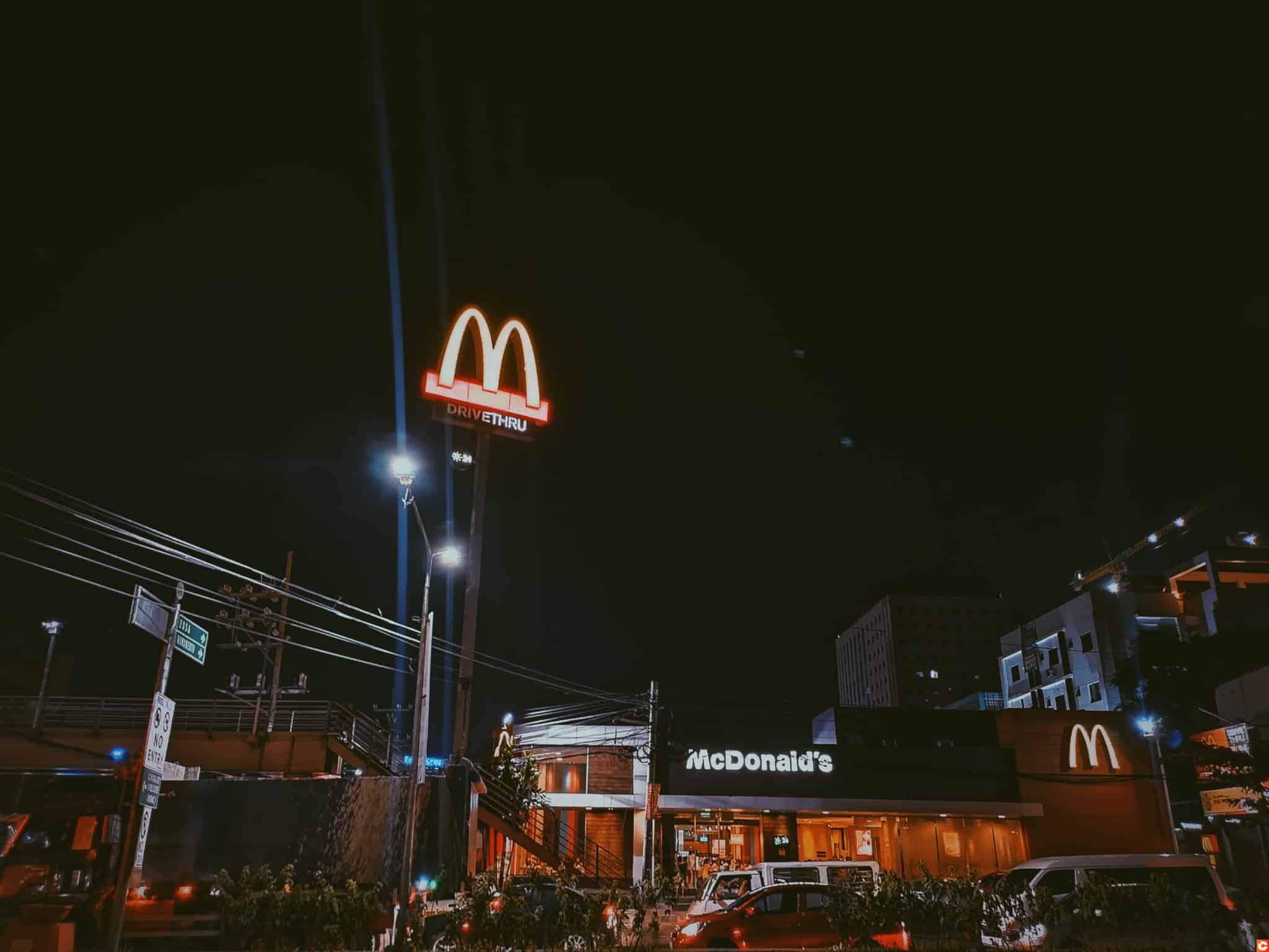 Mcdonald store at nigh time