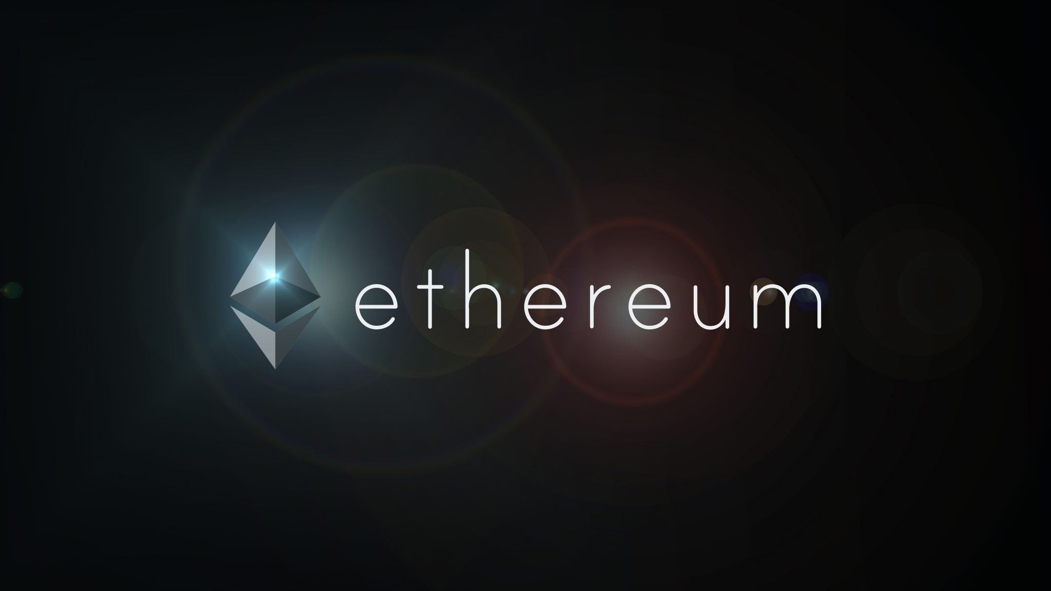 Ethereum virtual crypto currency on black background