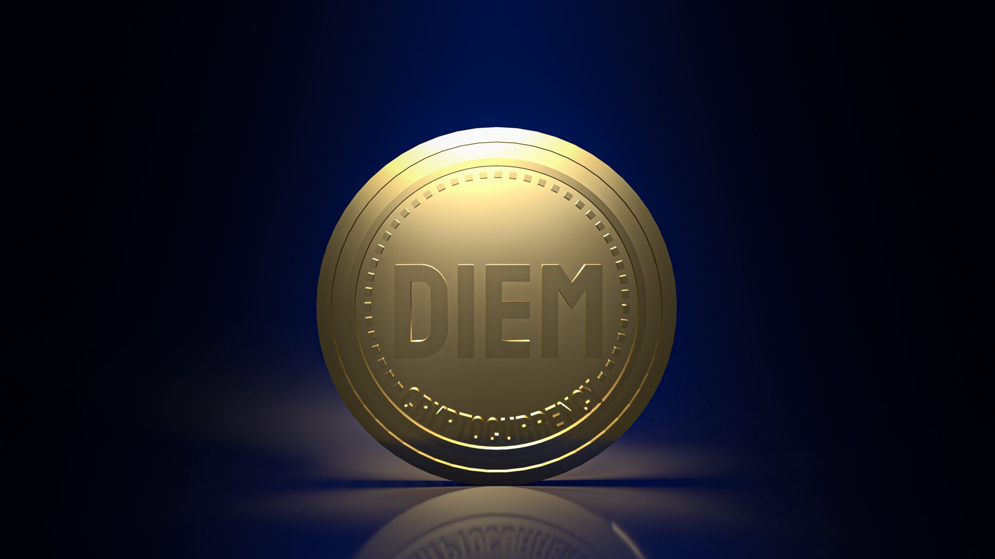 Bangkok /Thailand /3 December 2020 Diem coins cryptocurrency from Facebook content 3d rendering