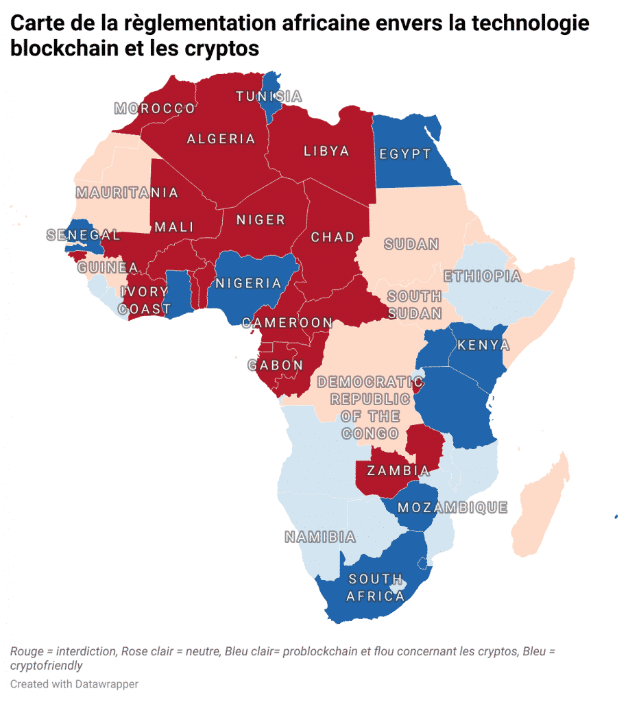 Carte des crryptos en Afrique